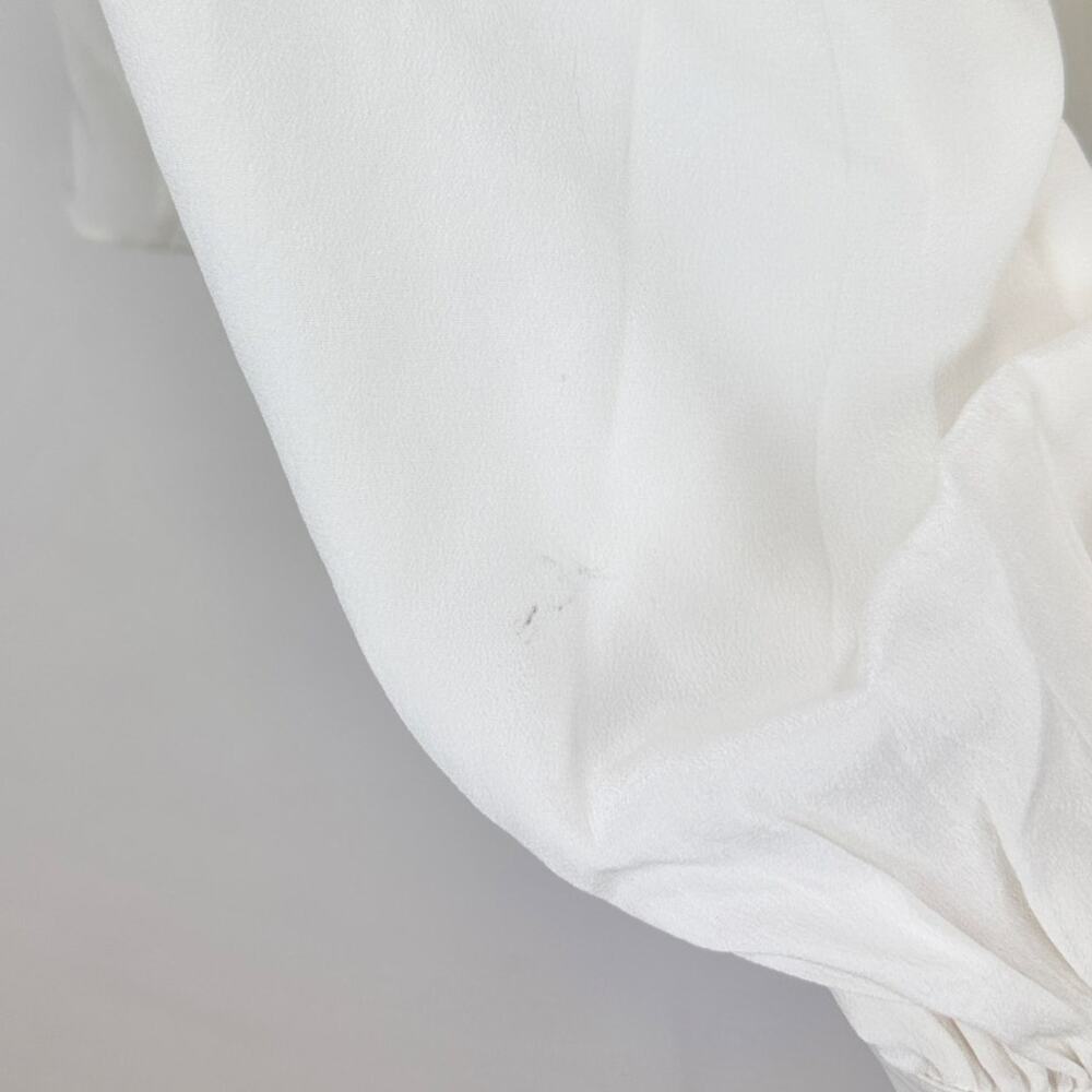 Madewell Shirred Long Sleeve Top Blouse Silk Lightweight Winter White Medium NWT - Picture 16 of 16